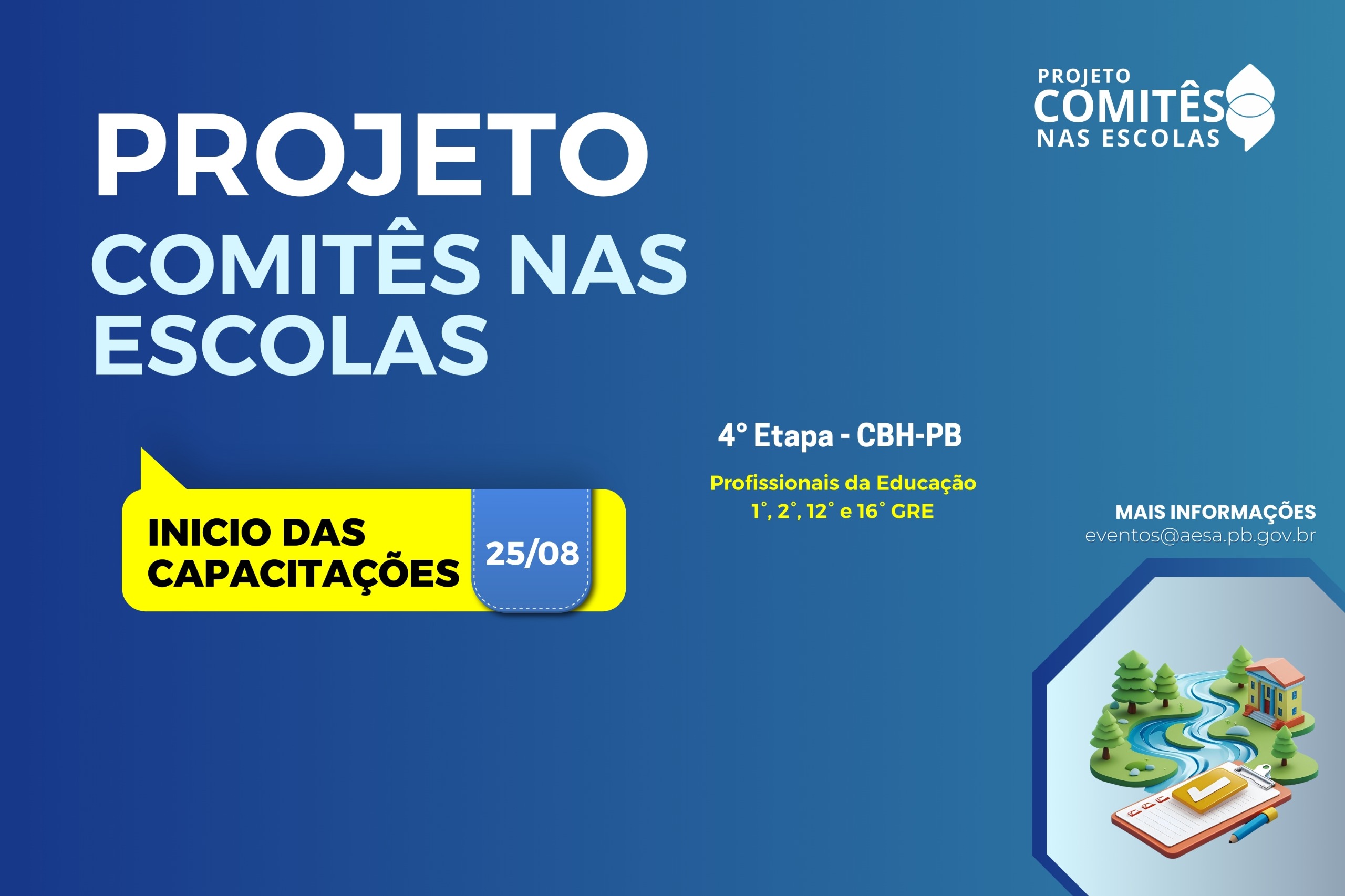 Capacitações da 4ª etapa do Comitês nas Escolas terão início na próxima segunda-feira (25)