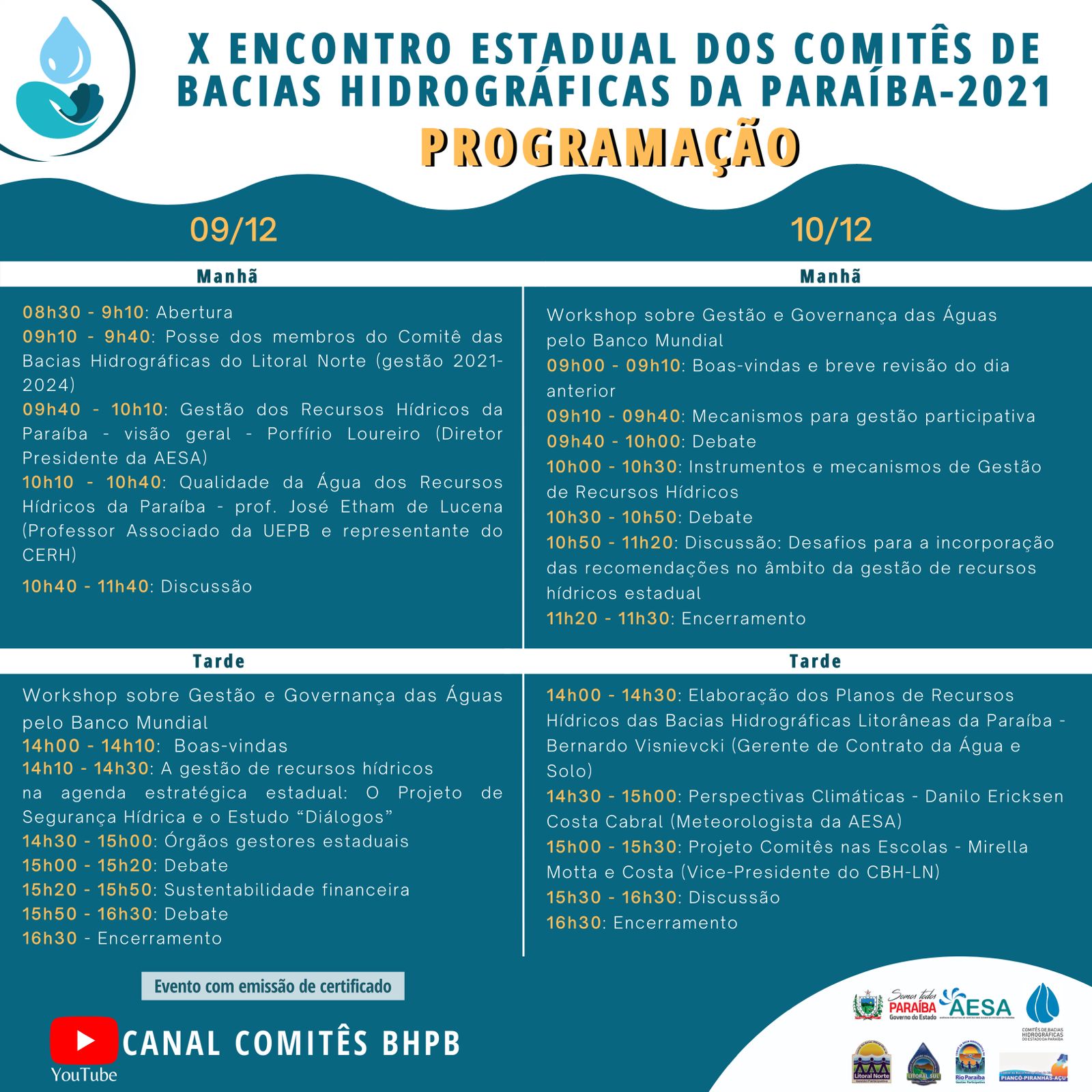 CLIQUE AQUI E FAÇA SUA INSCRIÇÃO NO ENCONTRO ESTADUAL DOS COMITÊS DE BACIAS HIDROGRÁFICAS DA PARAÍBA  