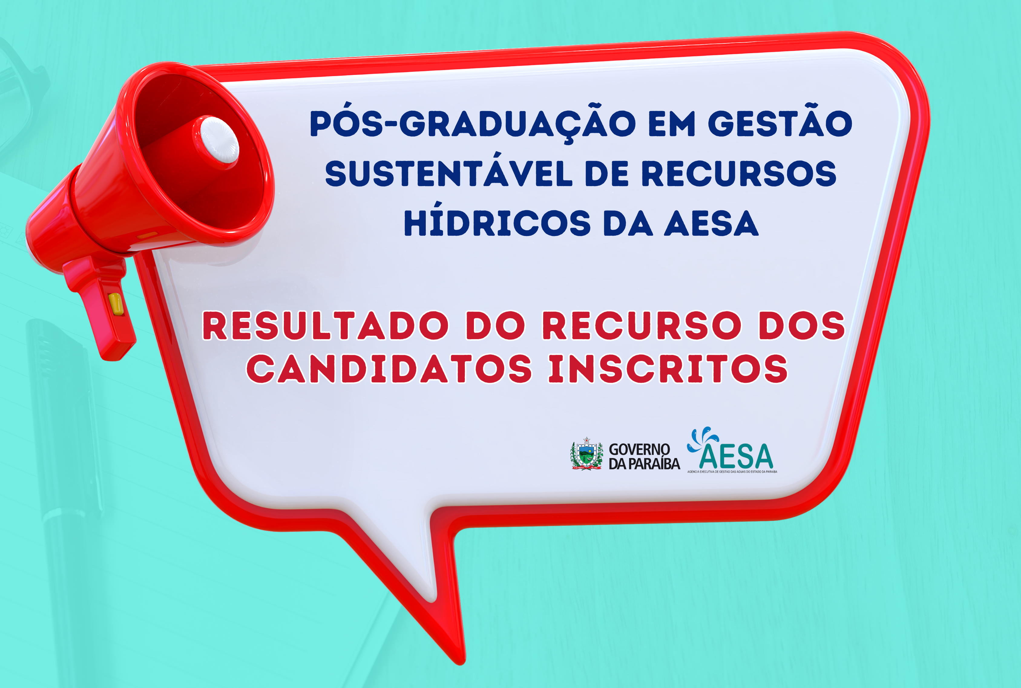 LISTA DO RESULTADO DO RECURSO DOS CANDIDATOS INSCRITOS DA PÓS GRADUAÇÃO EM GESTÃO SUSTENTÁVEL DE RECURSOS HÍDRICOS DA AESA